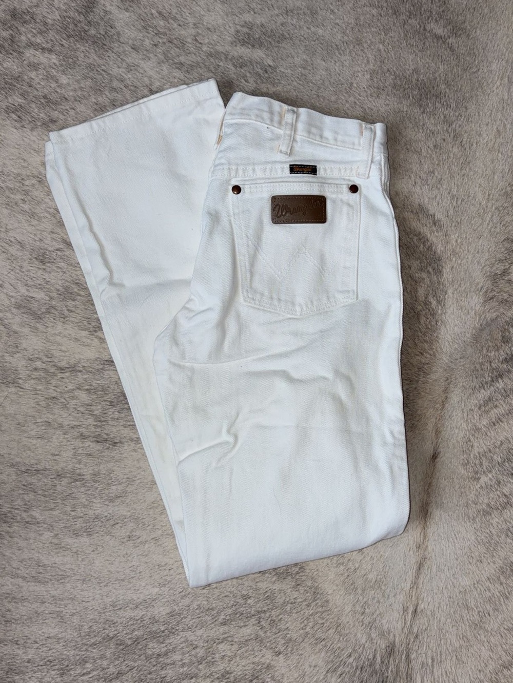 Wrangler Men's White Straight Denim Jeans